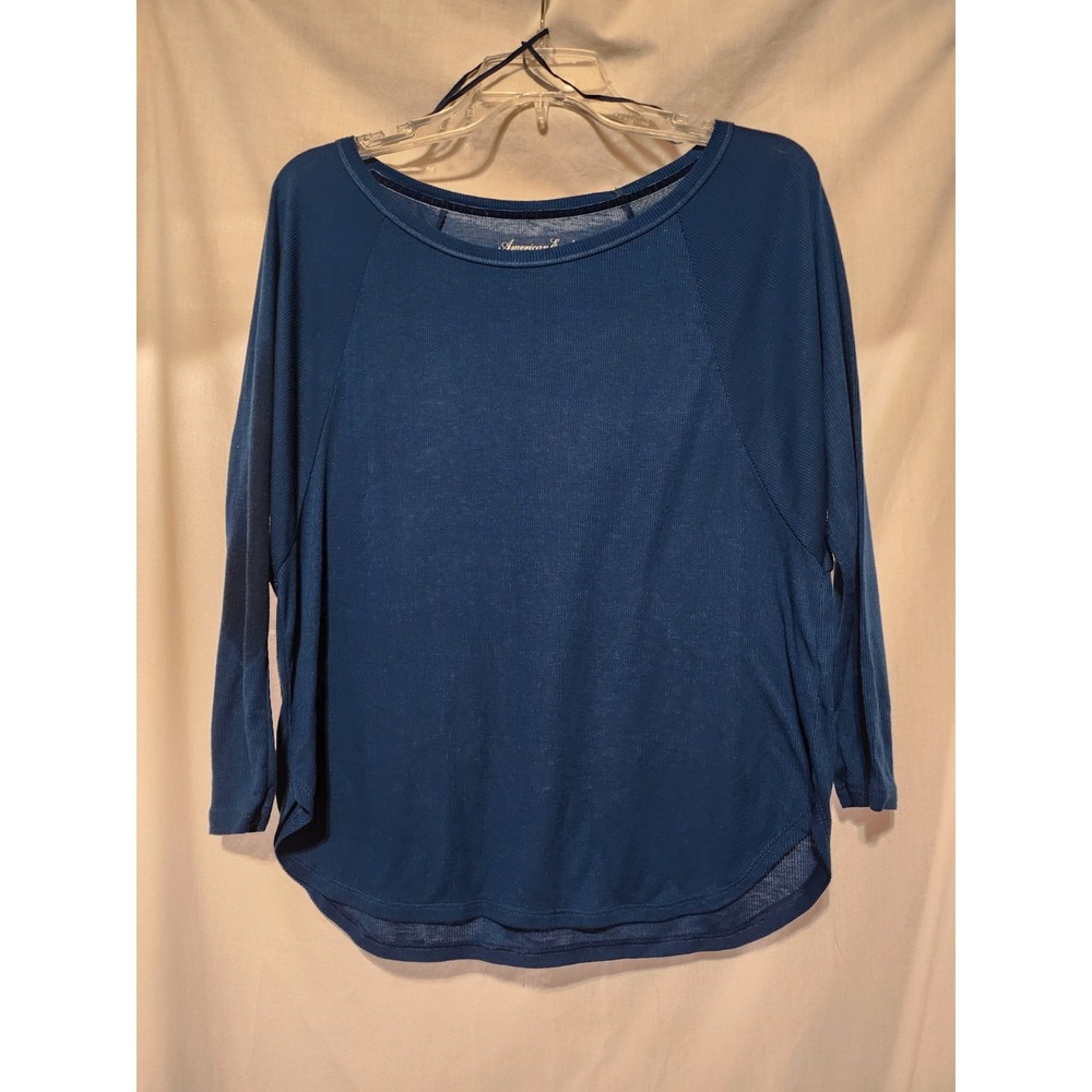 American Eagle Outfitters~Navy Crop Top~3/4 Sleeve Women's Size Small~Great